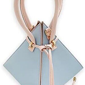 Pyramid Style PU Leather Crossbody Bag Small Organizer for Women Girls